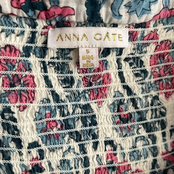 Anna Cate Harper Square Neck Puff Sleeve Dress Pink Blue Floral Size Small - Picture 4 of 7